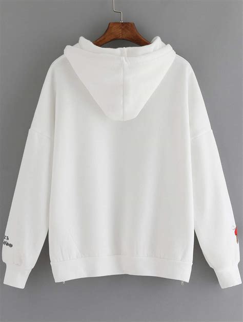 Sudadera Con Capucha De Algodon Cropped en Blanco